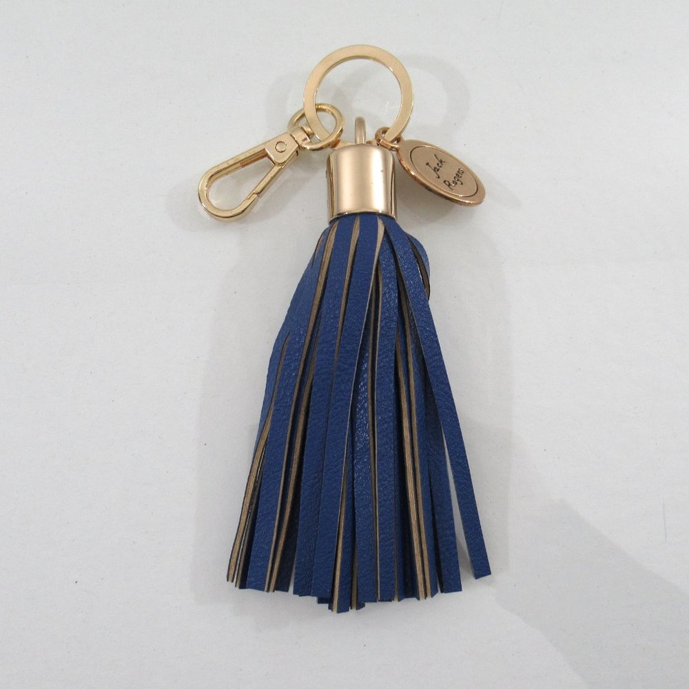 Jack Rogers Tassel Key Fob Key Chain Bag Purse Tassel Charm Blue